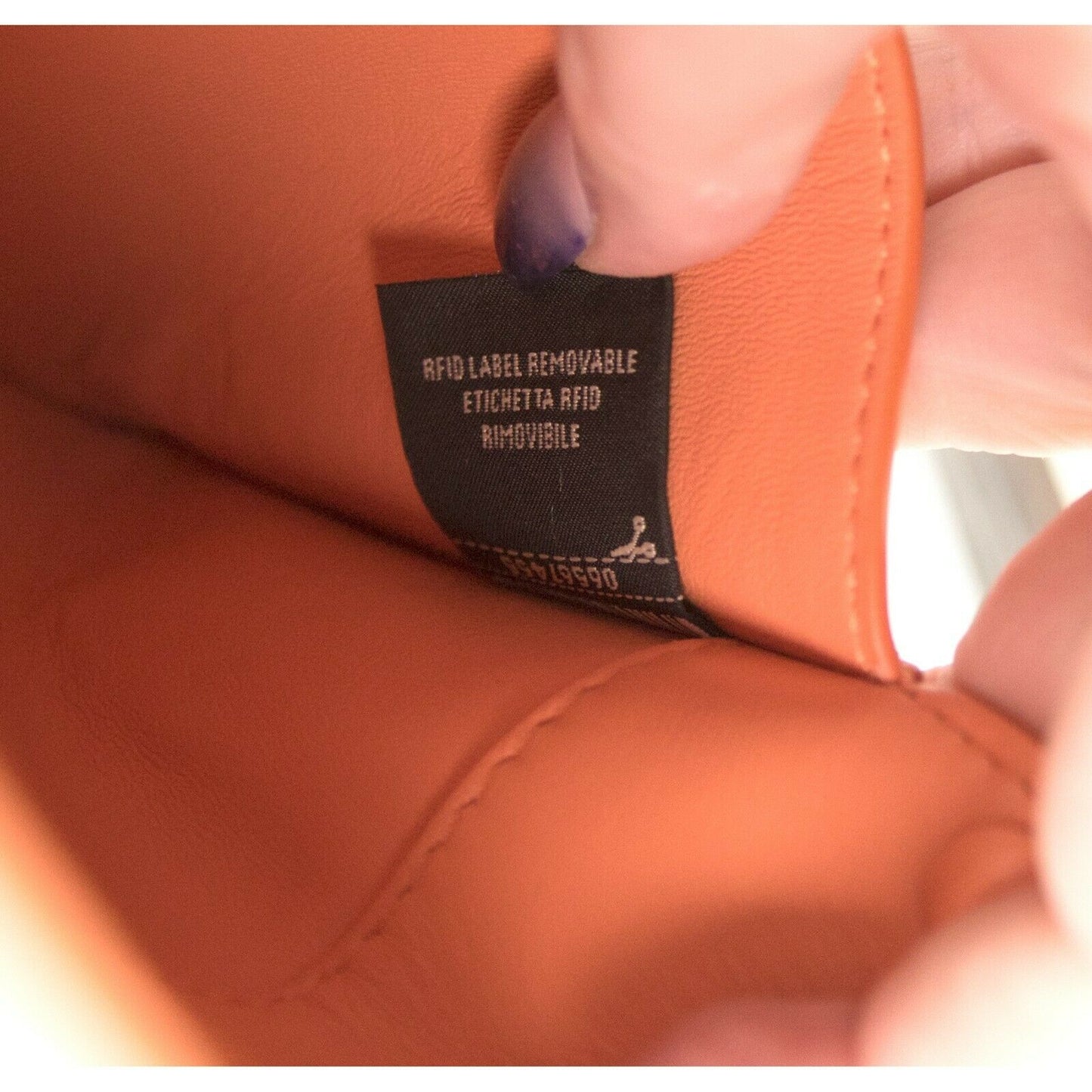 Fendi Peekaboo Pocket Large Coral Leather Flat Wallet Pouch NWT