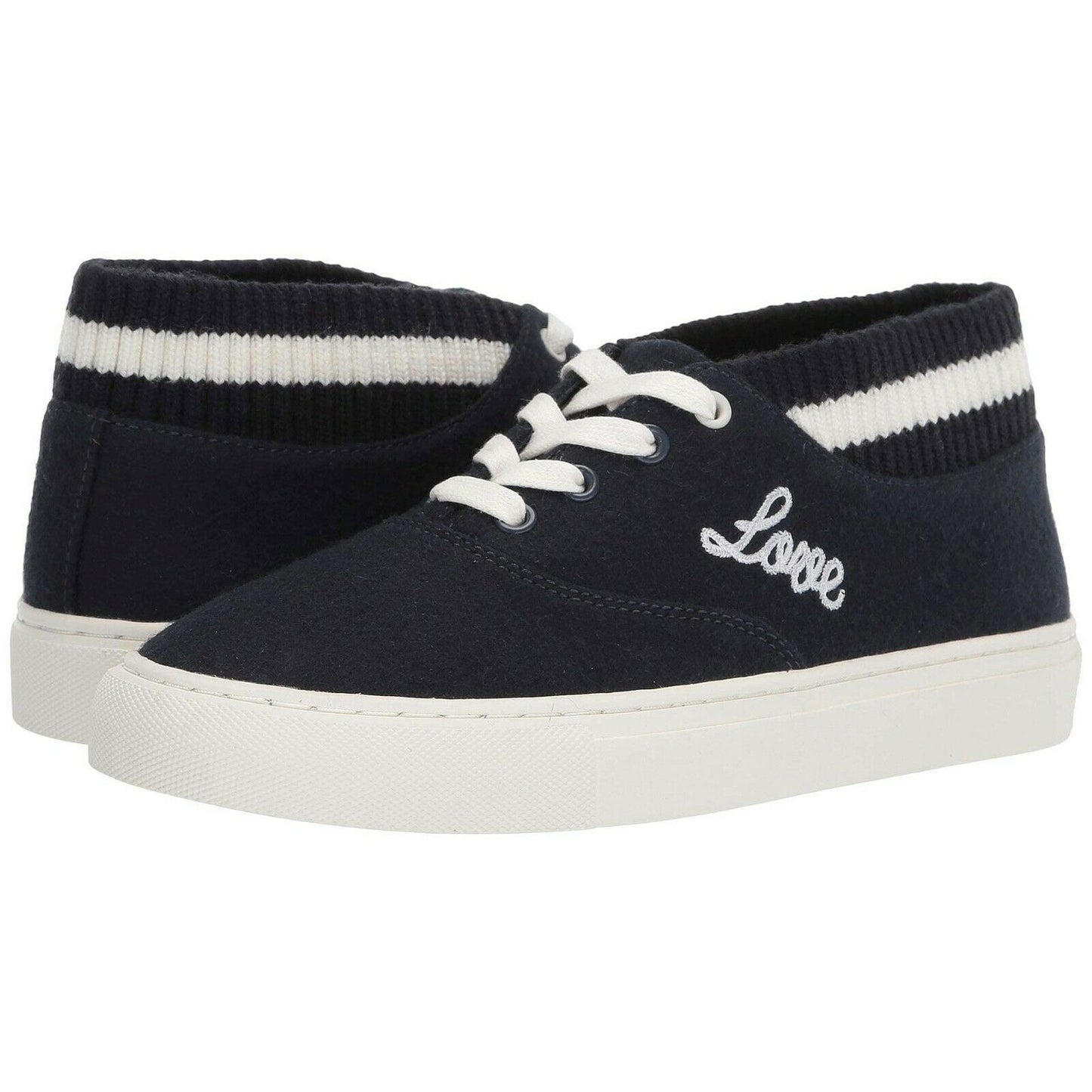 Tory Burch Bright Navy Snow White Love All Hi-Top Trainer Sneaker 8.5 NIB
