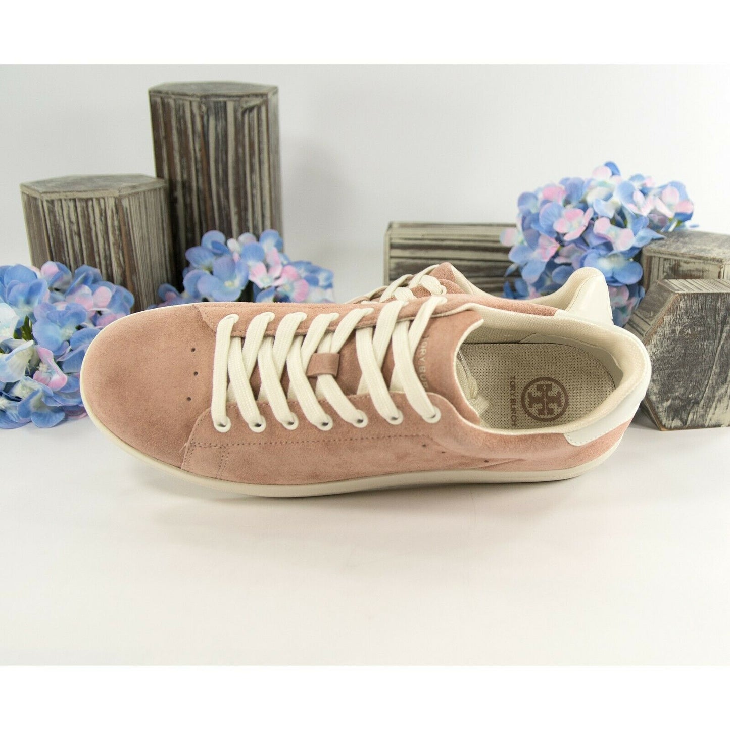 Tory Burch Howell Court Malva Pink Suede Trainer Sneaker Athletic Shoe Sz 9 NIB