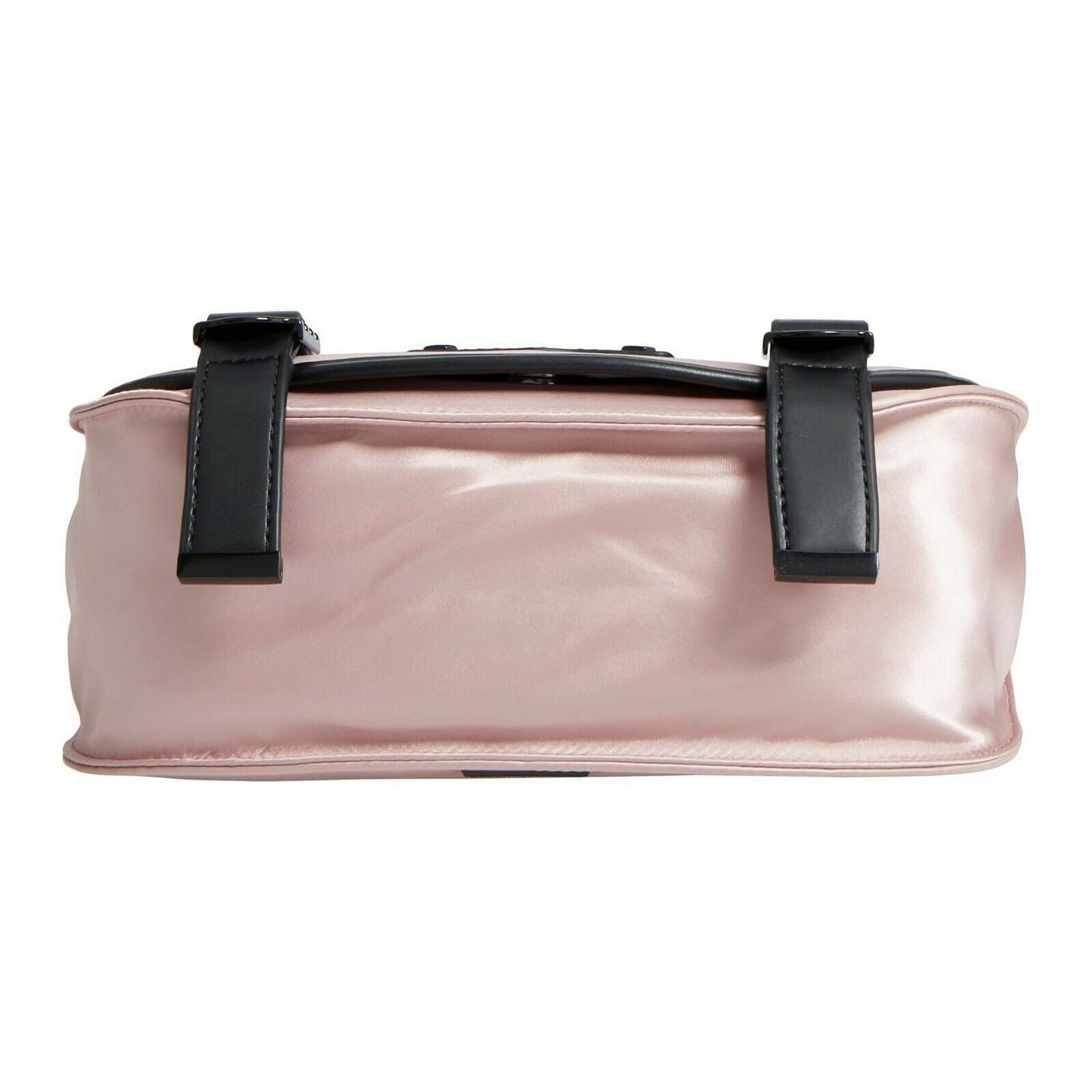 Rebecca Minkoff Pink Nylon Black Leather Military Saddle Crossbody Bag NWT