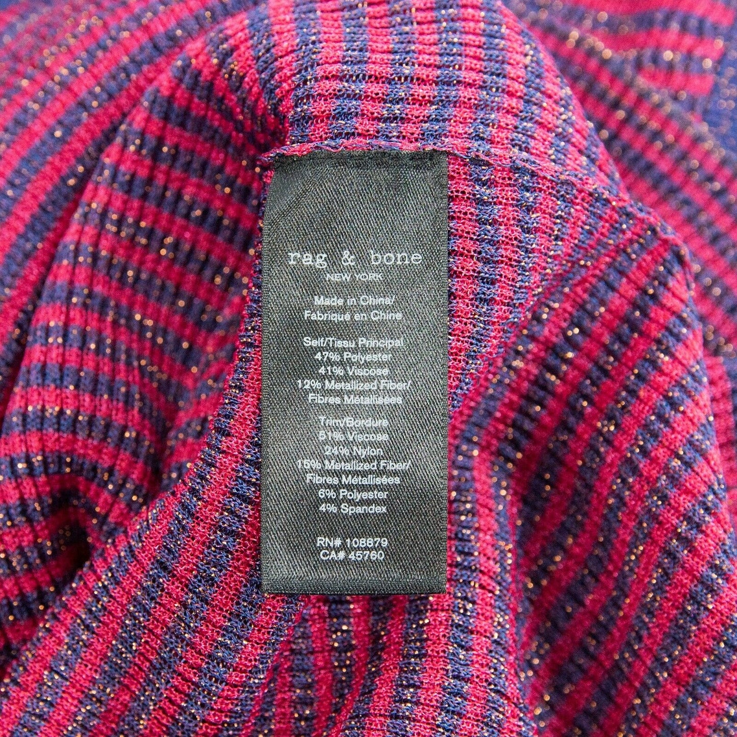 Rag & Bone Raina Purple Pink Glitter Mock Turtle Neck Tank Blouse Top L NWT $295