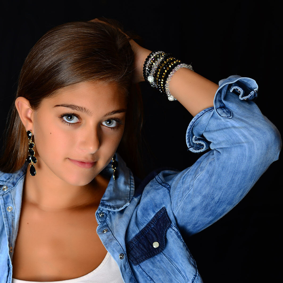 Amrita Singh Gold Black Hamptons Teardrop Earrings ERC 80