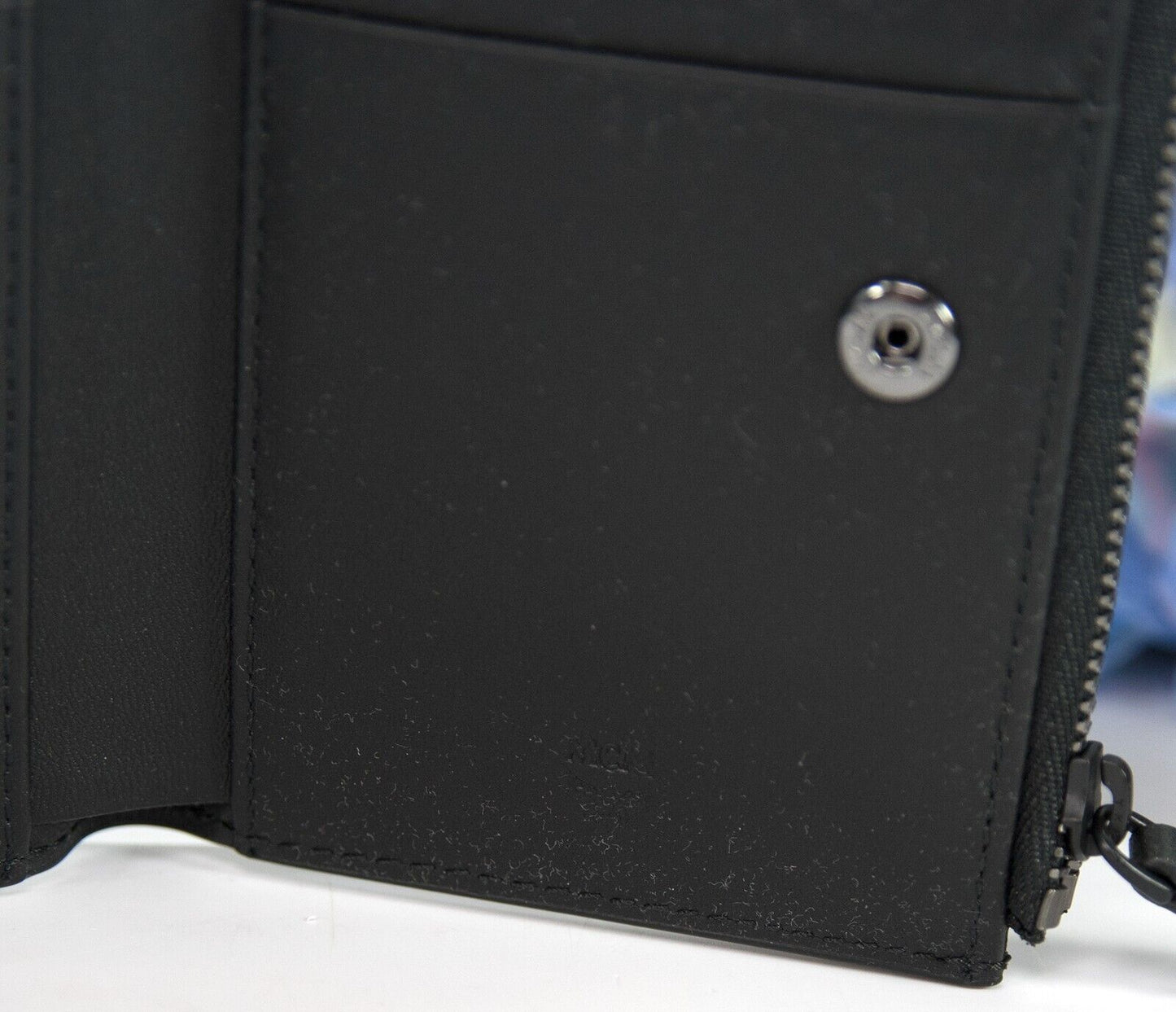 MCM Color Splash Black Dahlia Purple Leather Bifold Compact Wallet NWT