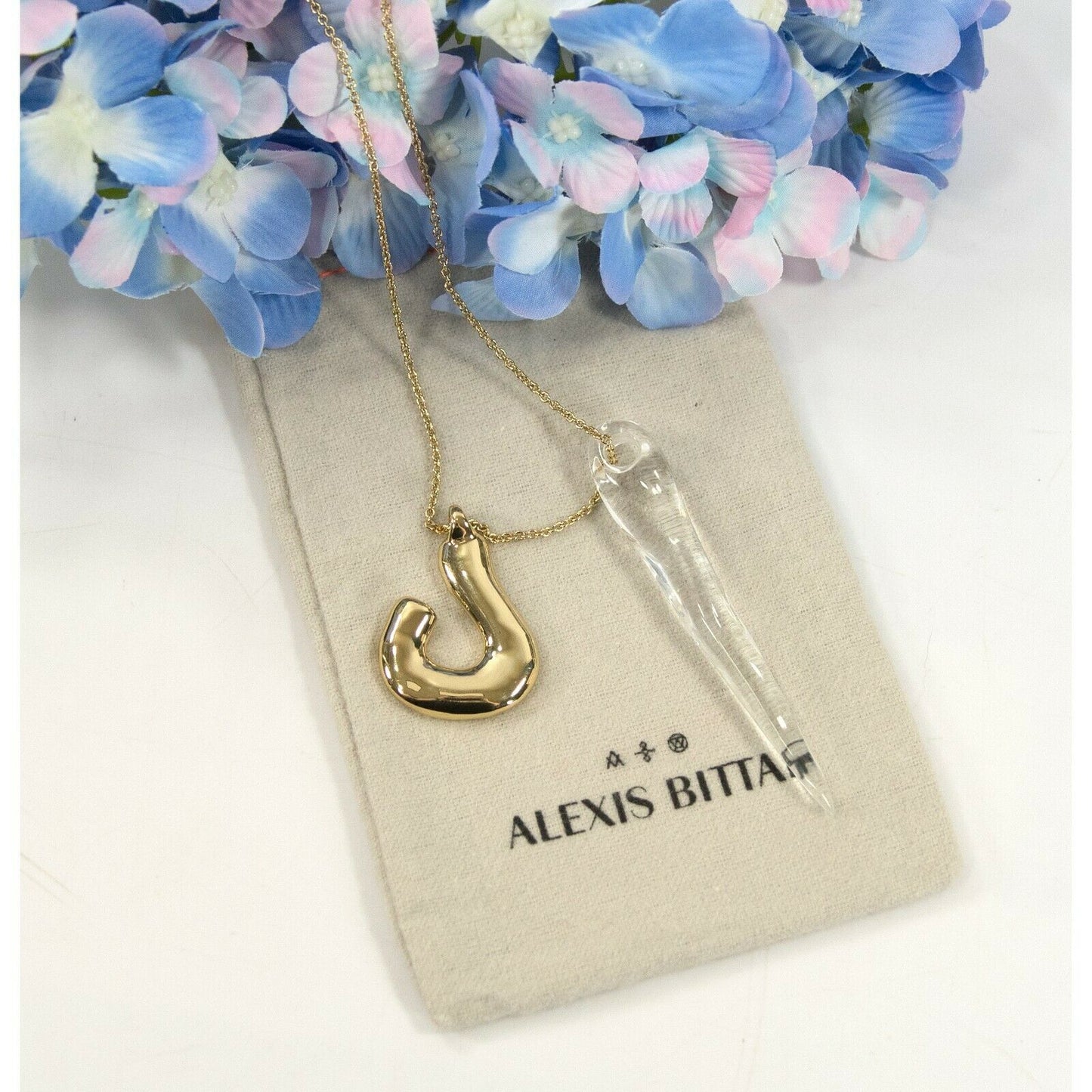 Alexis Bittar Crystal Lucite Liquid Spike Long Pendant Statement Necklace NWT