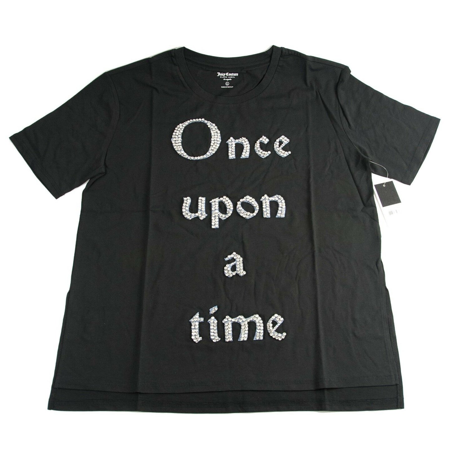 Juicy Couture Disney Crystal Once Upon A Time Beauty Beast Black T-Shirt M NWT