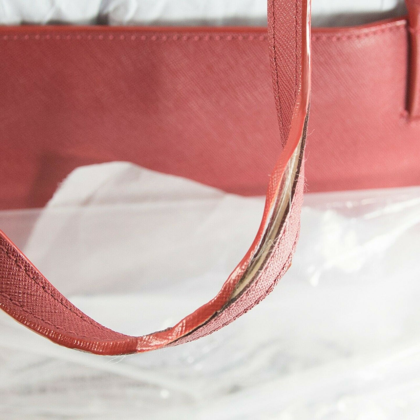 Tory Burch Kir Red Leather York Buckle Tote DEFECT NWT