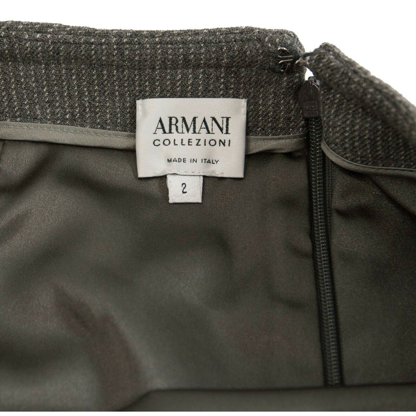 Armani Collezione Charcoal Pinstripe Lined Wool Straight Skirt 2 NWT $345