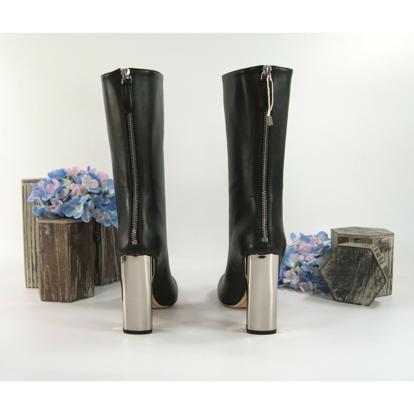 Alexander McQueen Black Leather 105MM Lux Duchess Bootie Boots Size 37