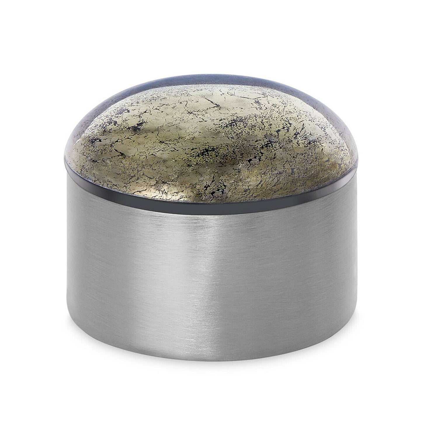 Kendra Scott Brown Pyrite Antique Silver Mini Dome Trinket Box NWT