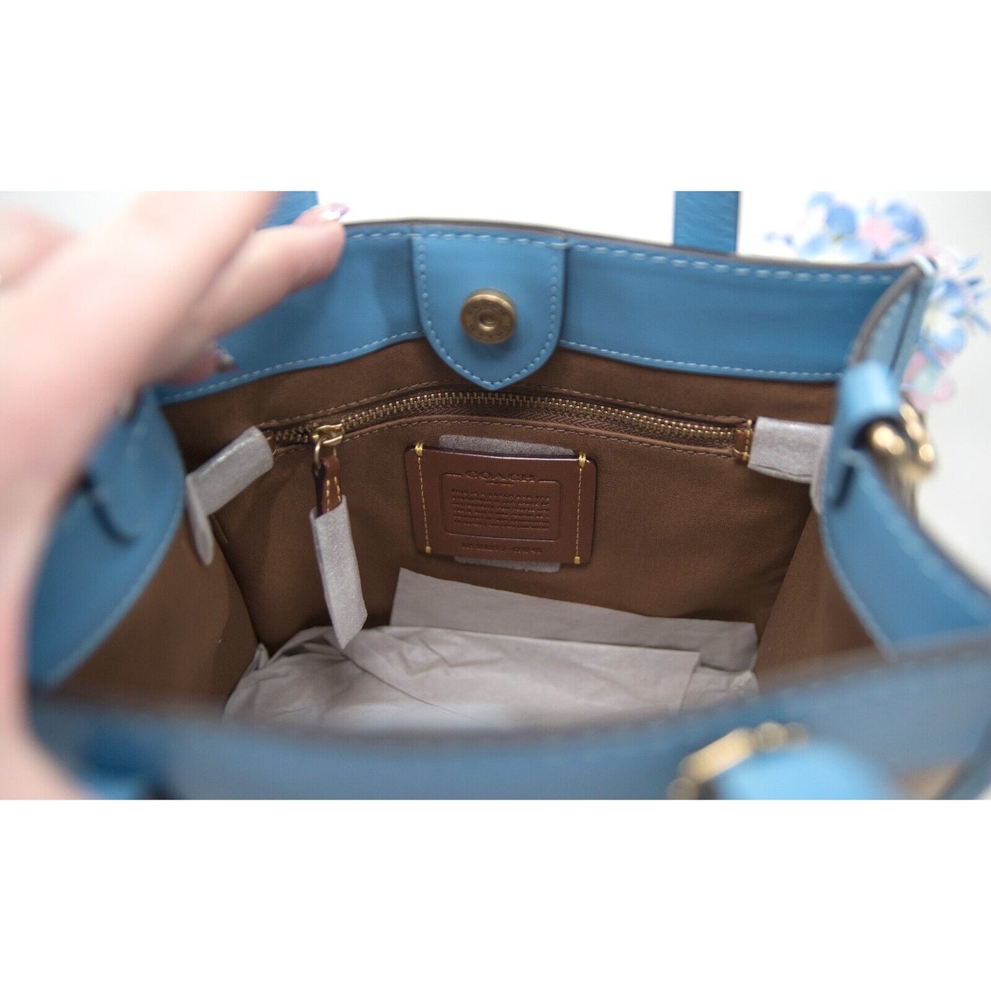 Coach Pool Leather Natural Canvas Field Tote 22 Bag NWT CH740