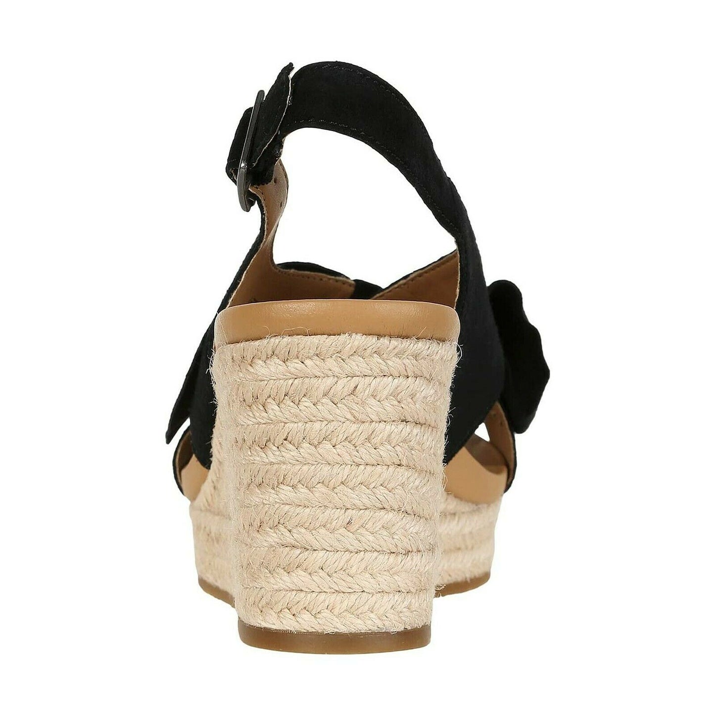 Ugg Camilla Black Suede Bow Front Wedge Heels Sz 8.5 NIB