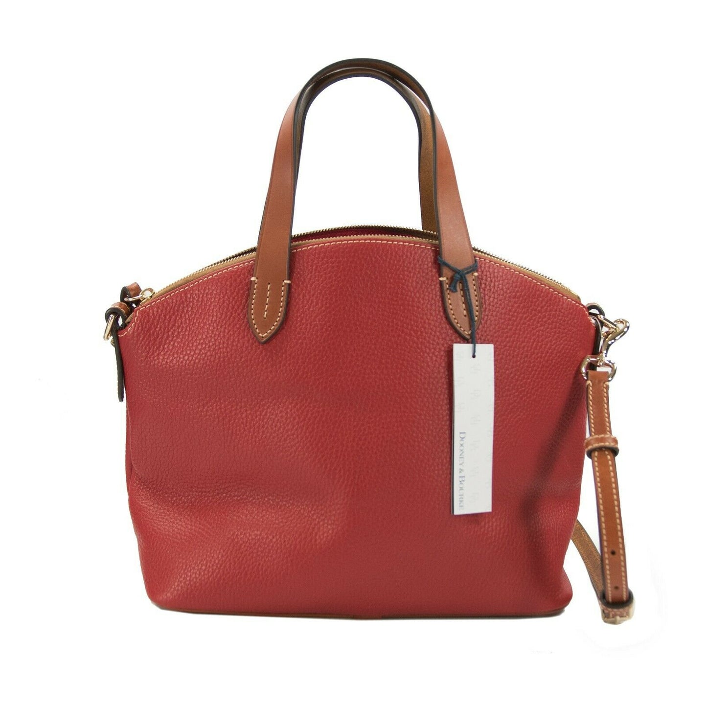 Dooney & Bourke Red Pebbled Leather Large Satchel Bag NWT