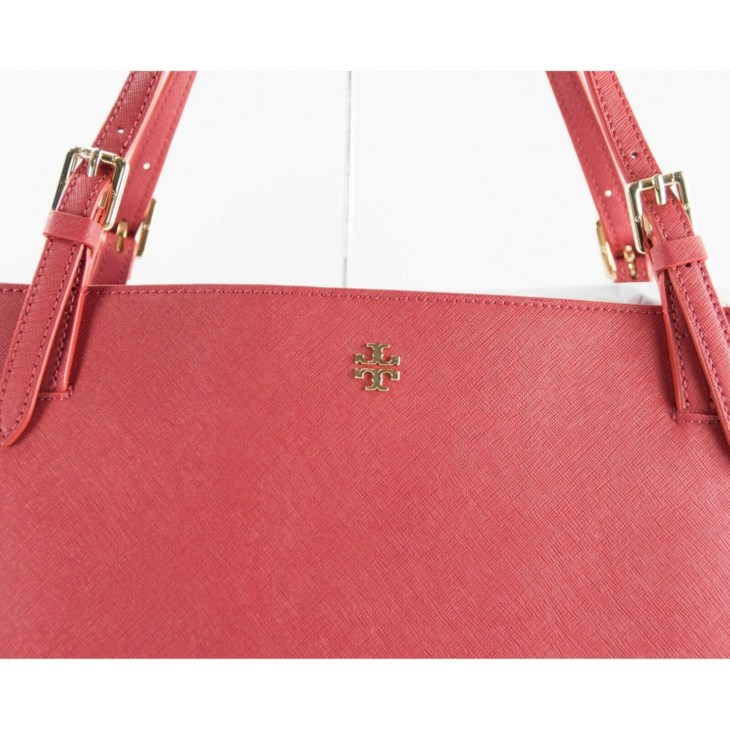 Tory Burch Kir Red Leather York Buckle Tote DEFECT NWT