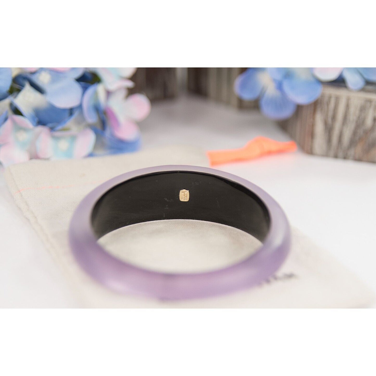 Alexis Bittar Mulberry Purple Lucite Medium Tapered Bangle Bracelet NWT
