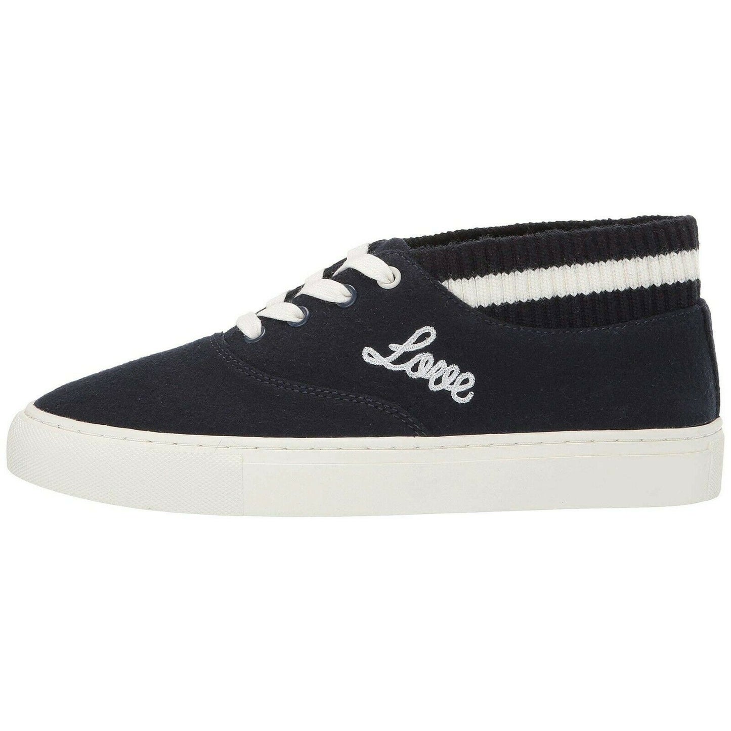Tory Burch Bright Navy Snow White Love All Hi-Top Trainer Sneaker 8 NIB