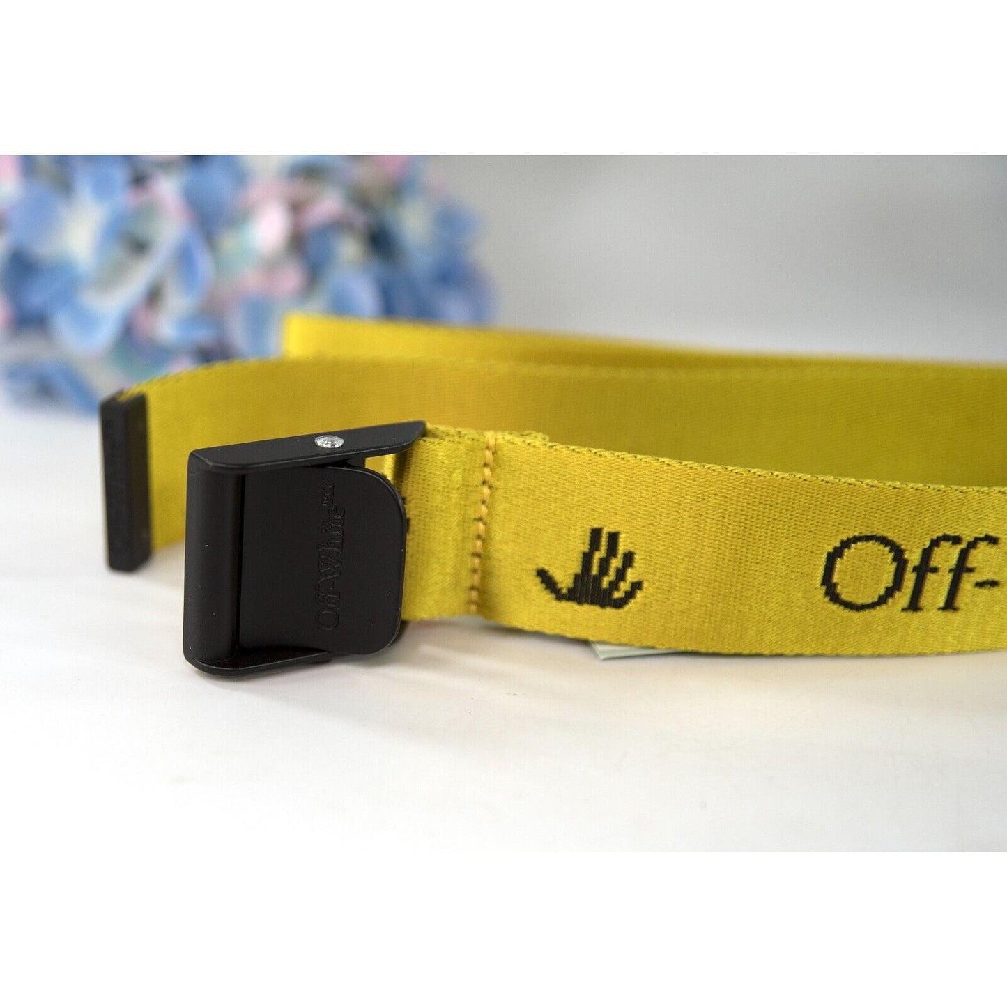 Off-White Classic Industrial Webbed Logo Buckle Belt NWT