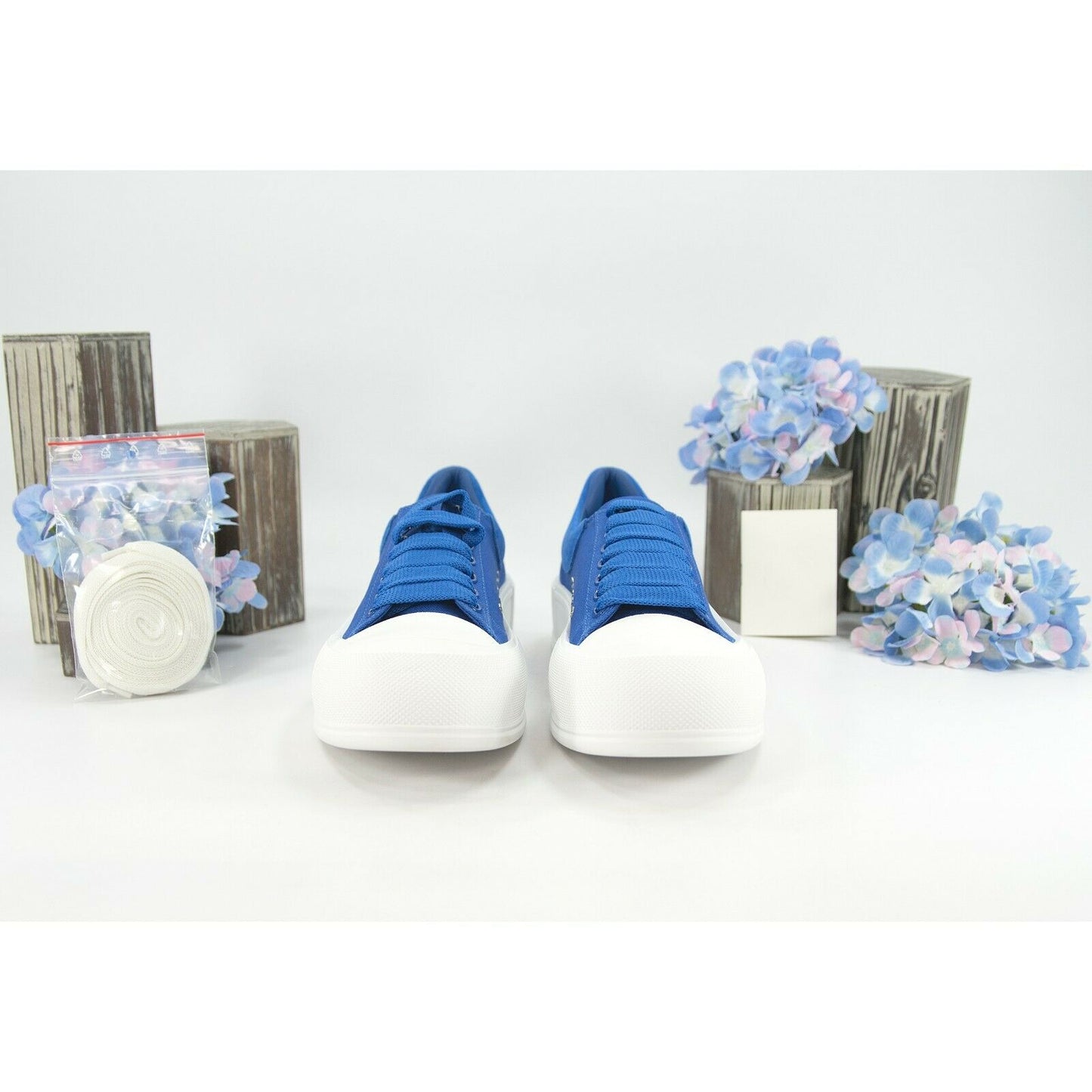 Alexander McQueen Deck Oversized Ultramarine Suede Canvas Sneakers 39.5 NIB