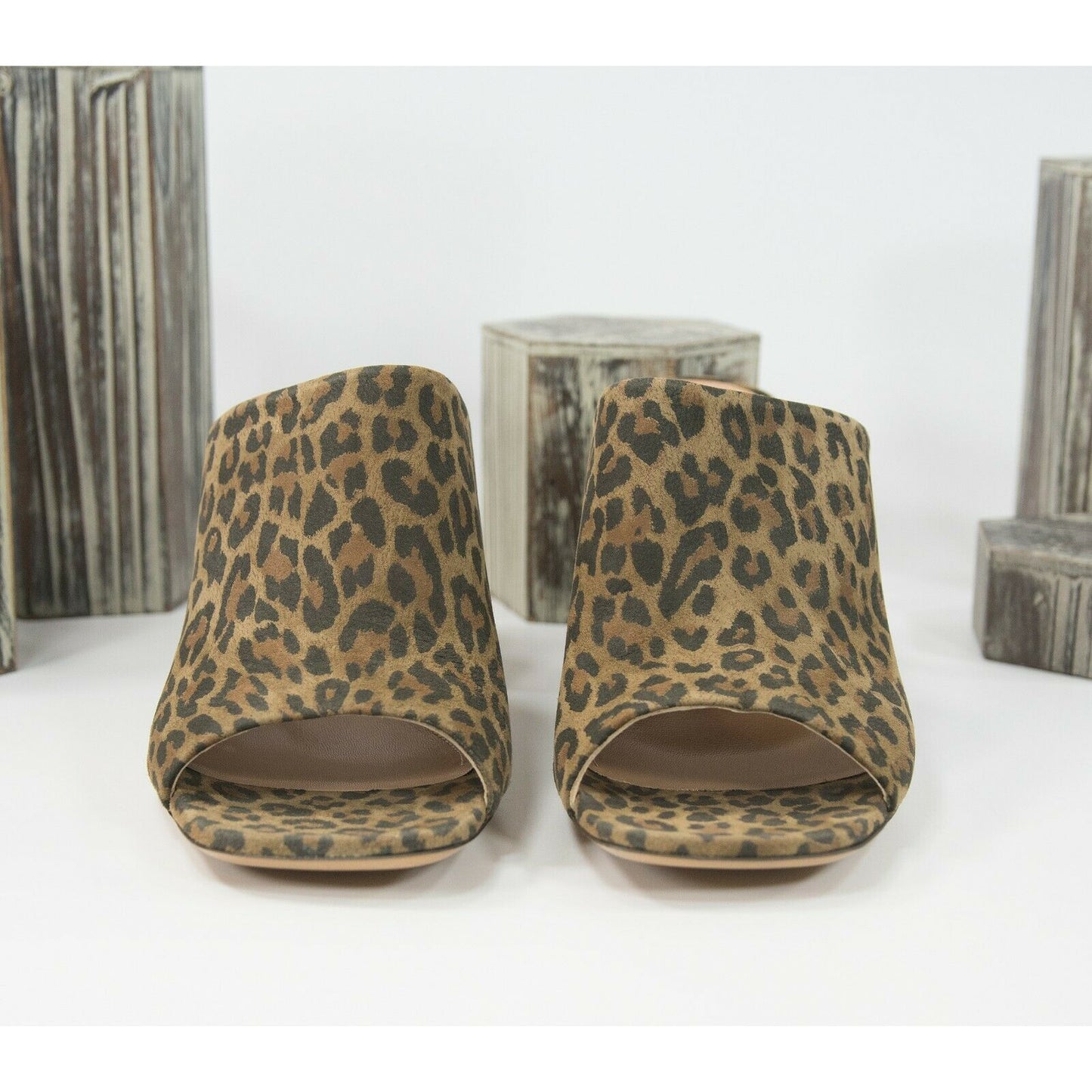 Dries Van Noten Leopard Suede Leather Heels Mules Size 39.5 NIB