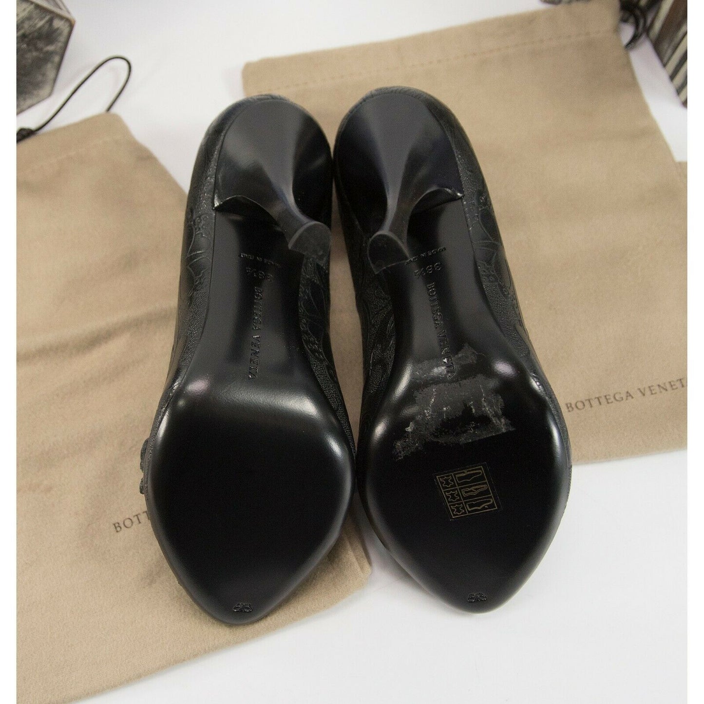 Bottega Veneta Black Leather Python Butterfly Runway Heels 38 8 NIB $2450