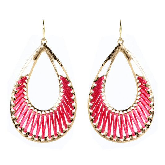 Amrita Singh Gold Pink Silk Crosby Street Dangle Earrings ERC 1509 NWT
