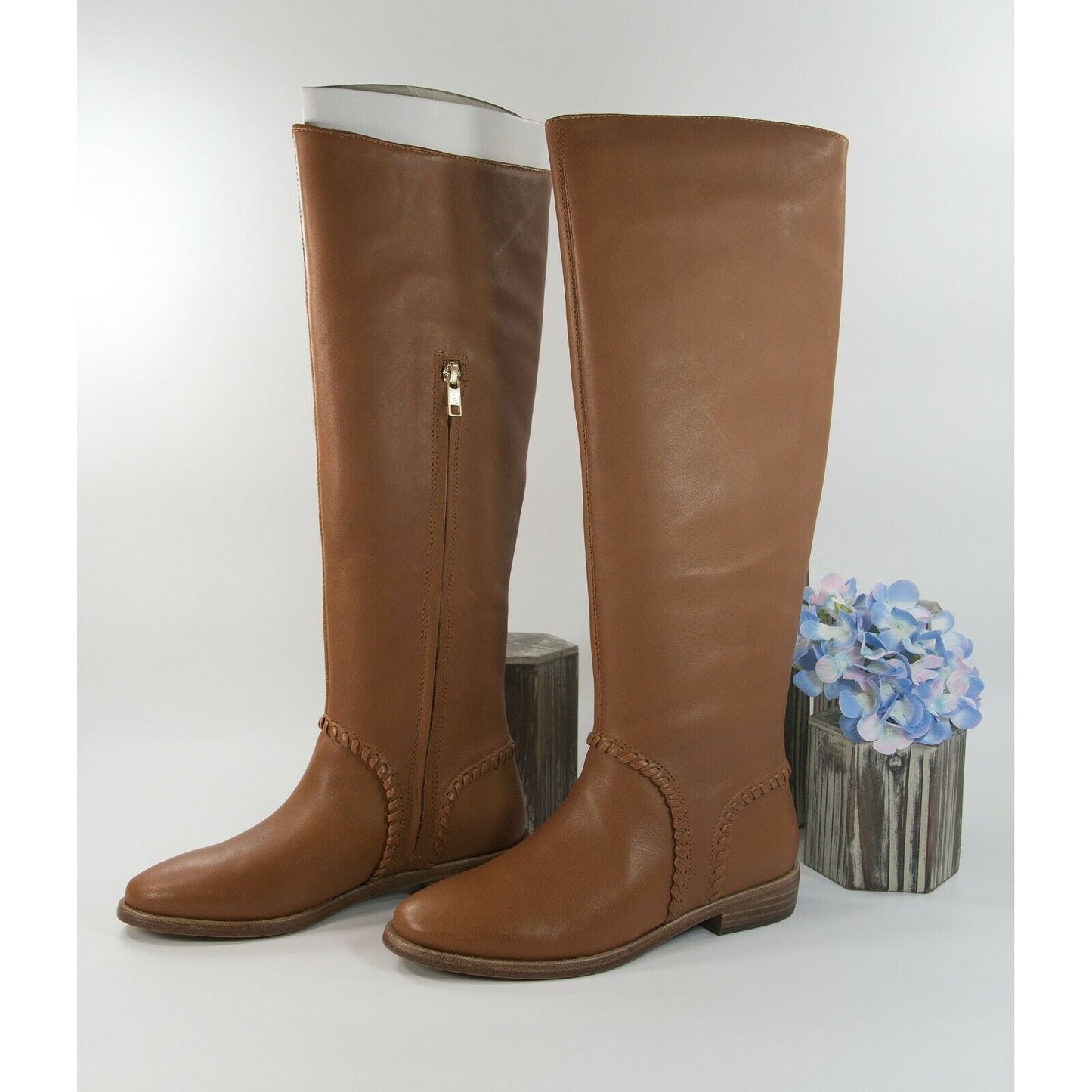 UGG Caramel Leather Gracen Whipstitch Tall Boots Size 6 NIB