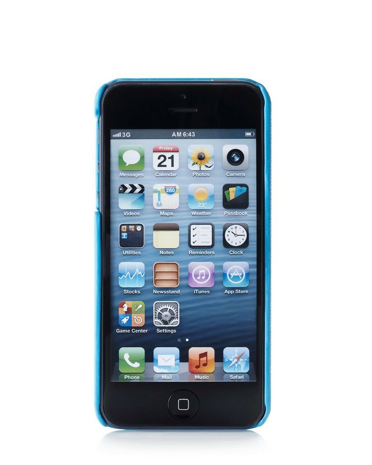 Juicy Couture Leather Jeweled Turquoise Saffiano iPhone 5 Hard Shell Case NWT