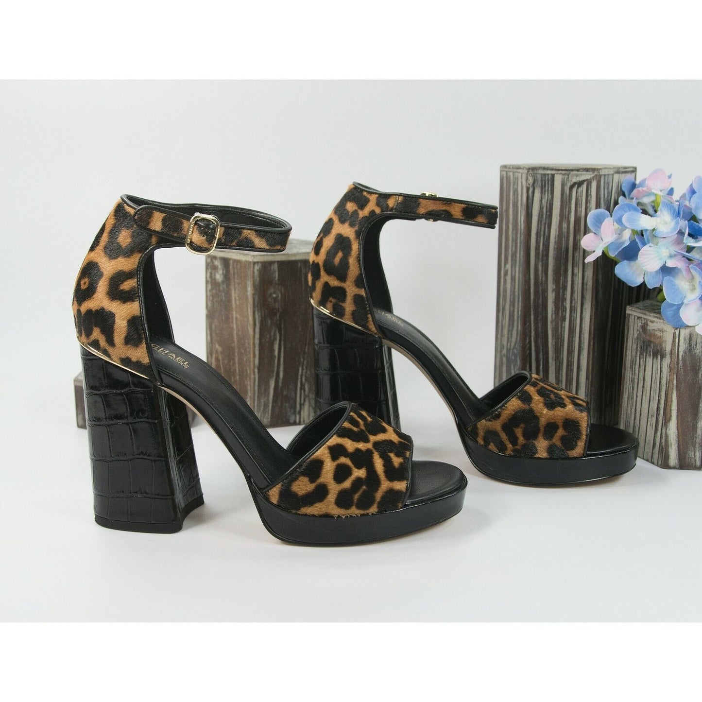 Michael Kors Amal Butterscotch Calf Hair Leather Platform Pumps 9 NIB