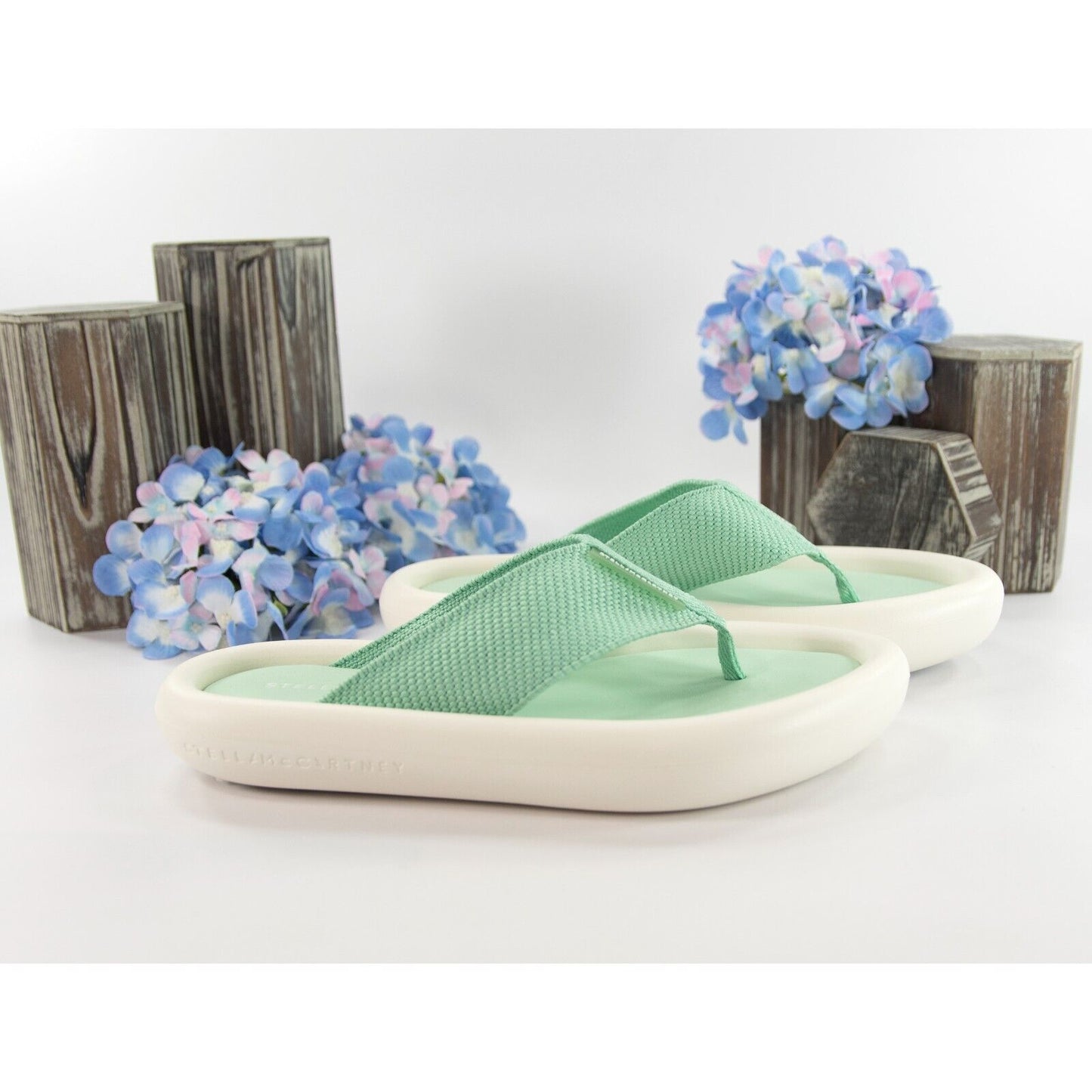 Stella McCartney Herb Green Air Slide Flip Flop Sandals Size 37 NWOB