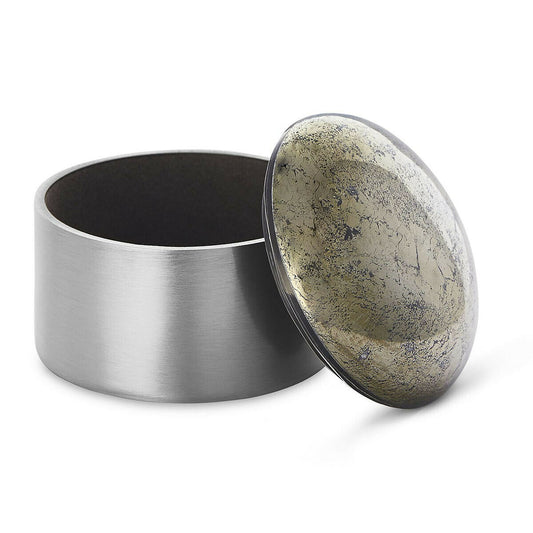 Kendra Scott Brown Pyrite Antique Silver Mini Dome Trinket Box NWT