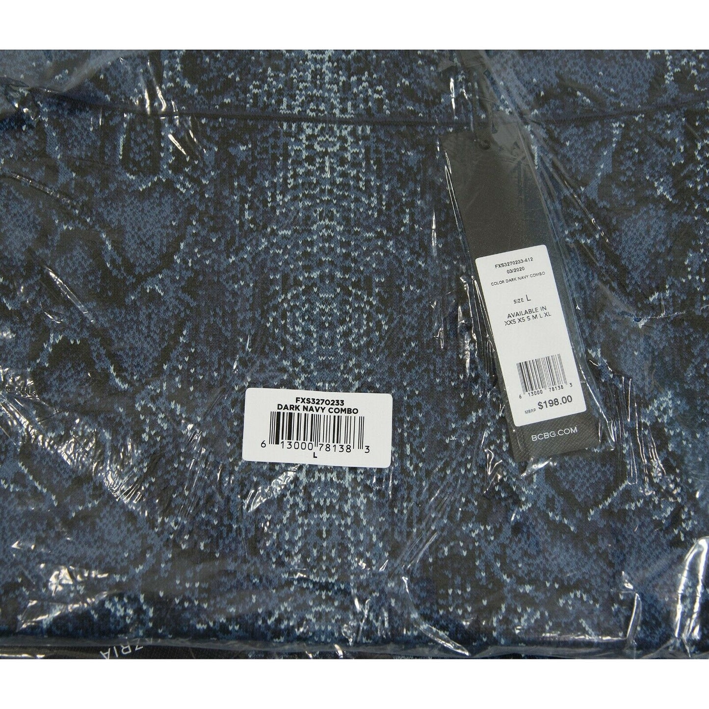 BCBGMaxAzria Blue Python Bandage Power Pencil Skirt L NWT