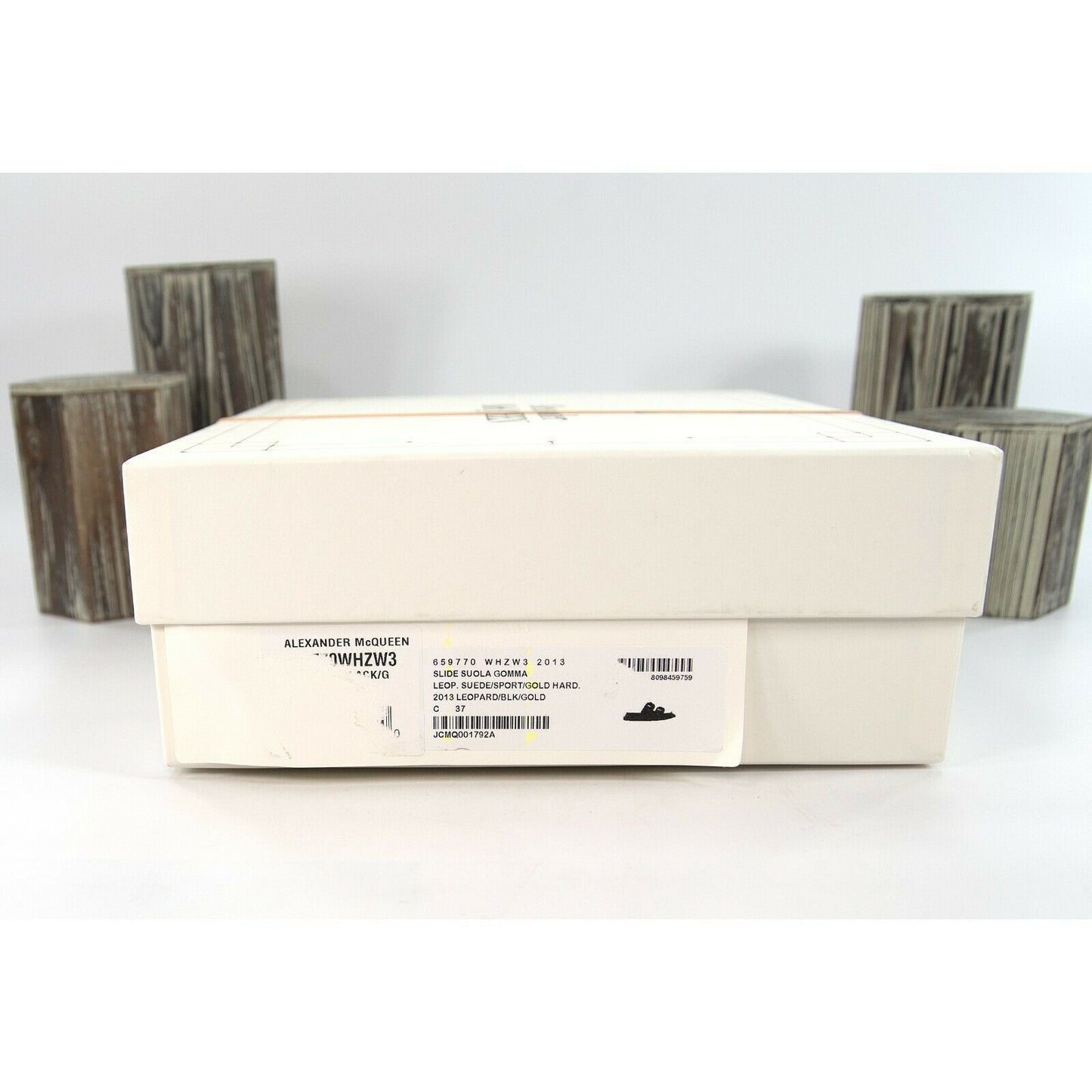 Alexander McQueen Oversized Leopard Suede Hybrid Slide Sandals 37 NIB