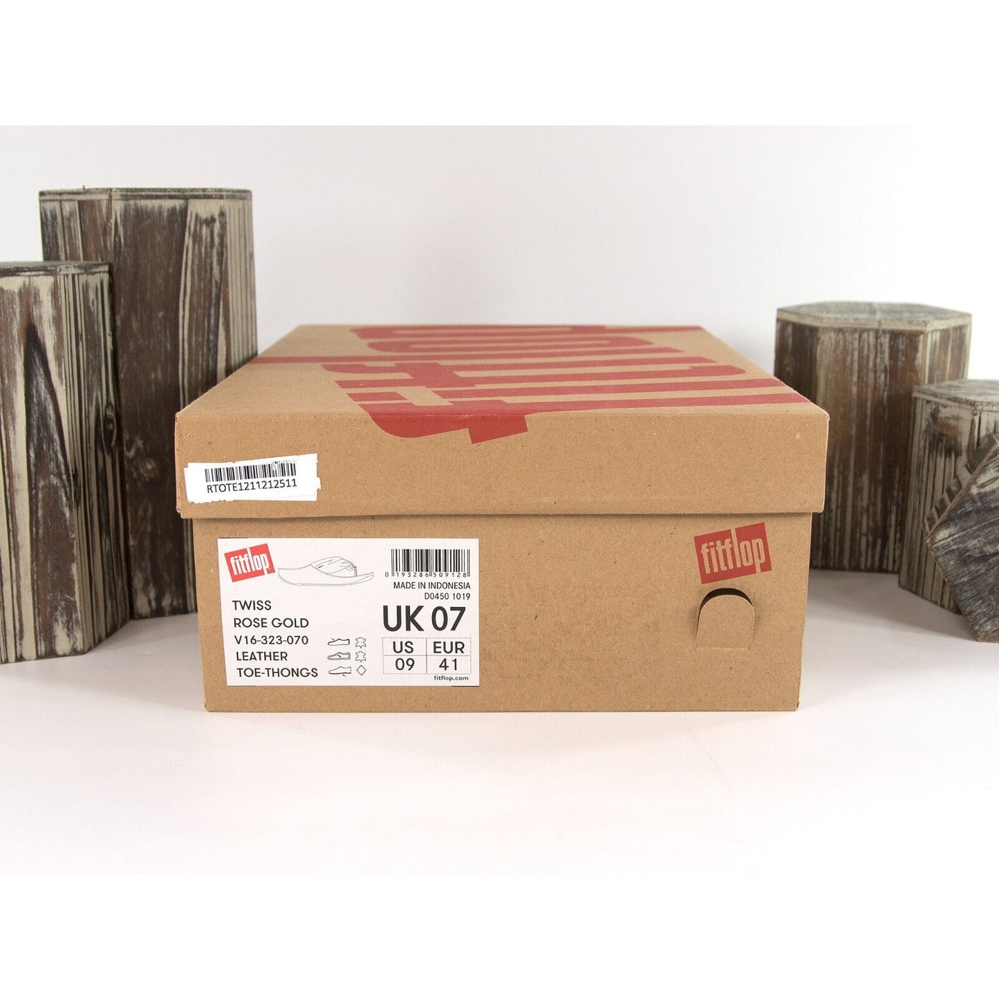 FitFlop Twiss Rose Gold Leather Slides Mule Wedge Sandals Size 39 NIB