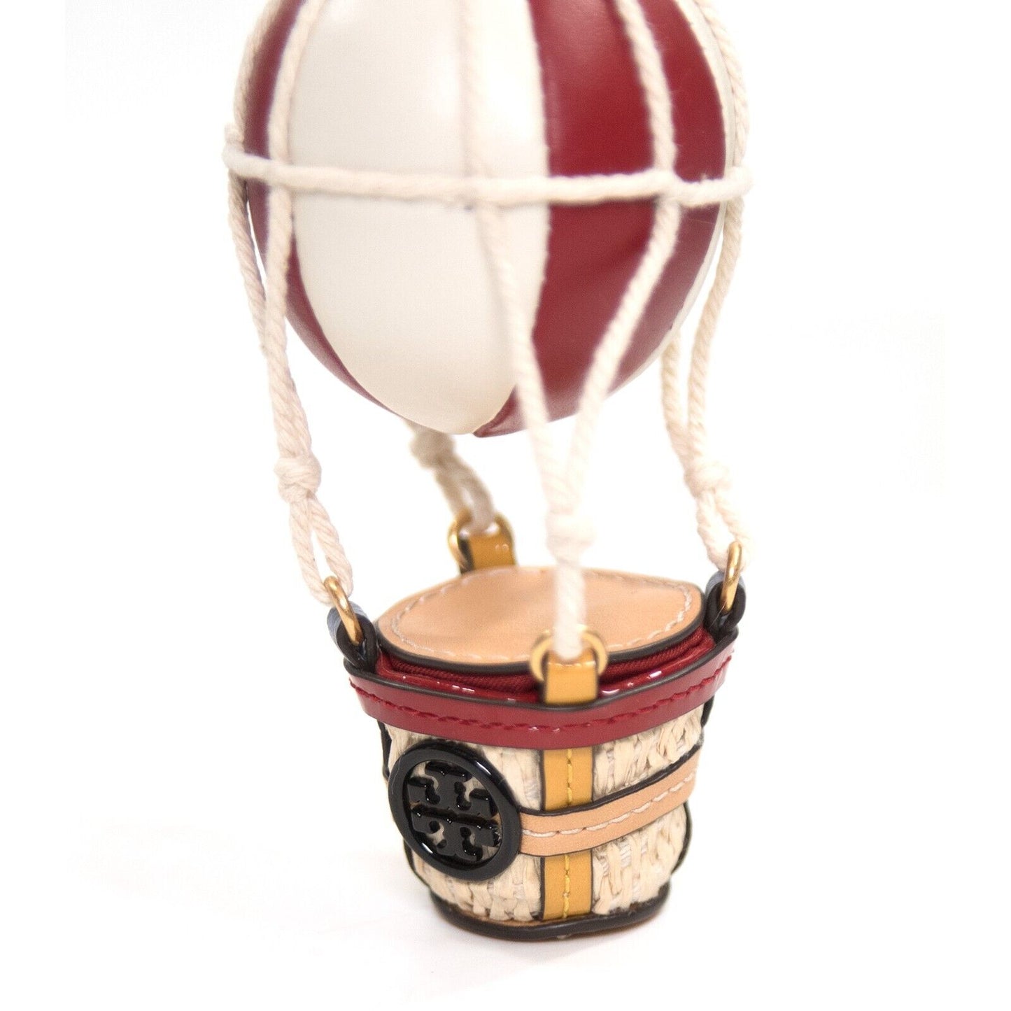 Tory Burch Origami Hot Air Balloon 3D Leather Large Bag Charm Keychain NWT