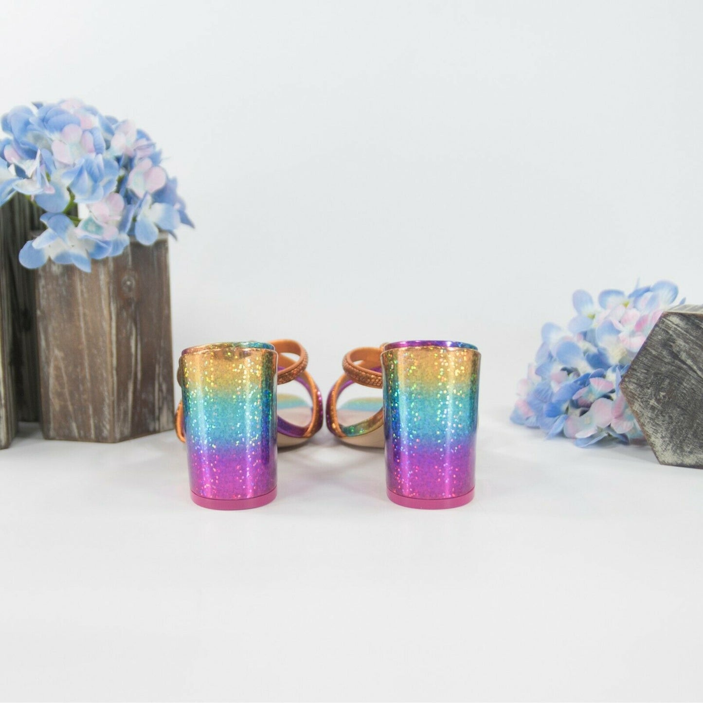 Sophia Webster Freya Rainbow Leather Mid Mules Heels Size 36.5 6.5 NIB