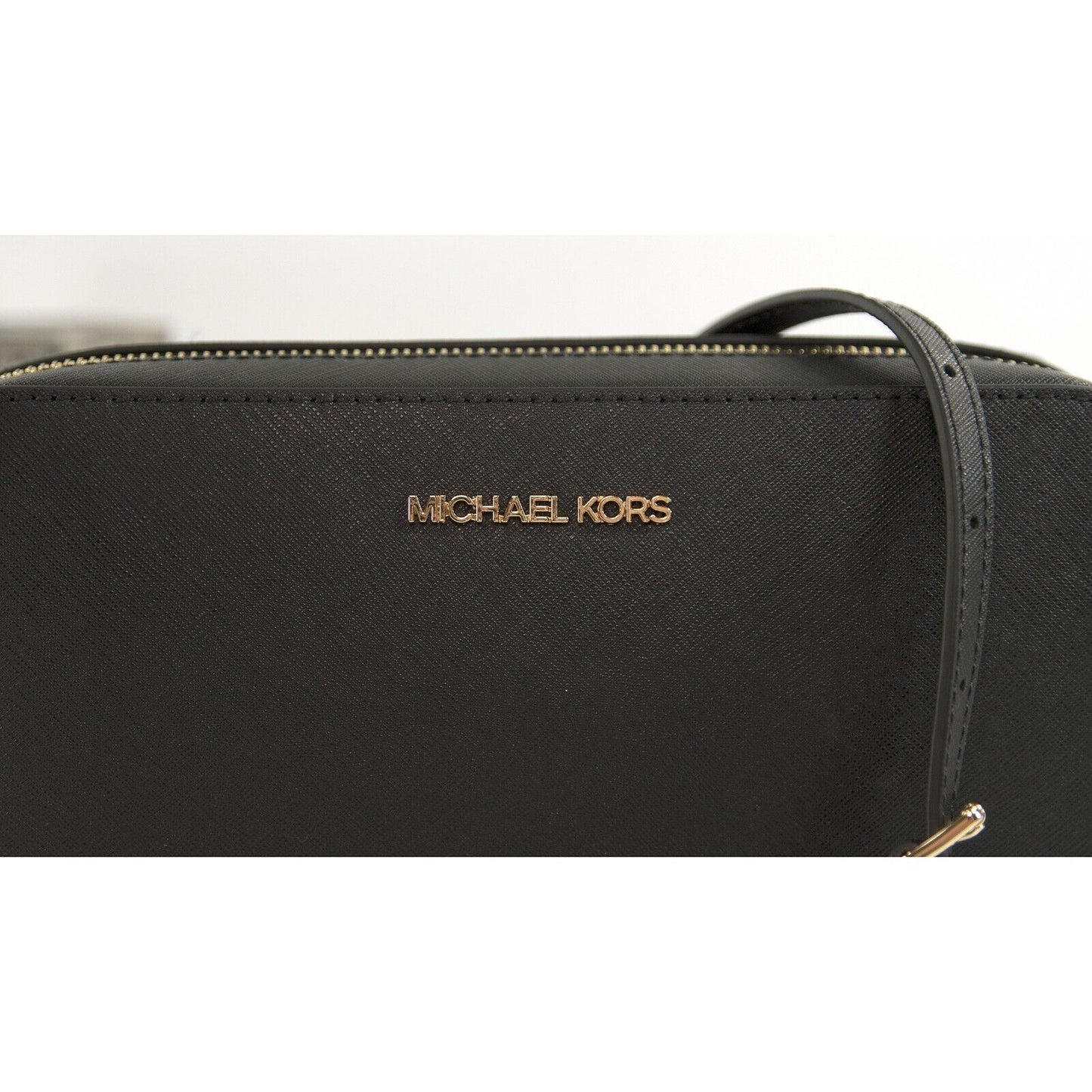 Michael Kors Jet Set Black Leather Large East West Crossbody Bag NWT