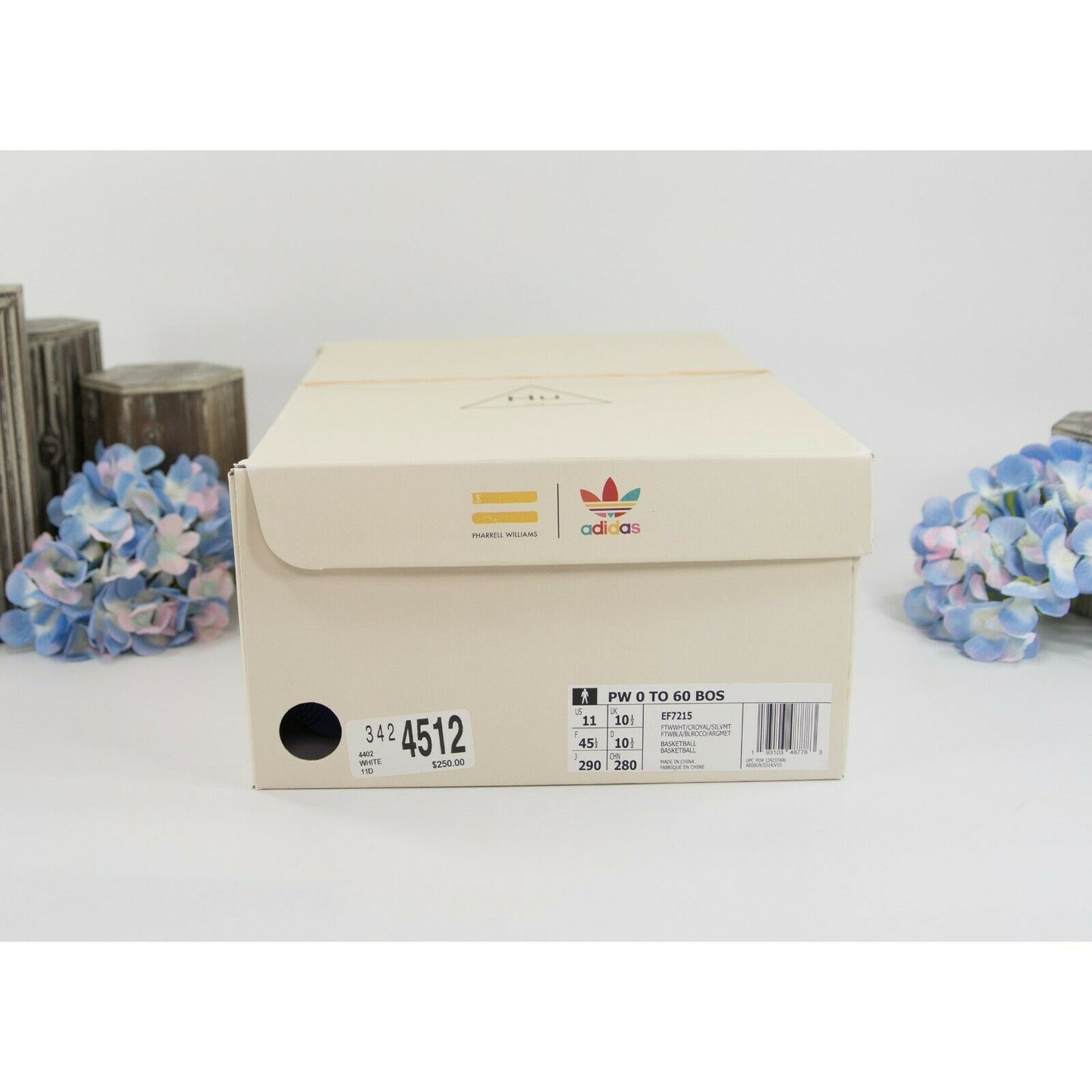 Adidas X Pharrell Williams Blue White Crazy BYW HU Basketball Shoes Mens 11 NIB