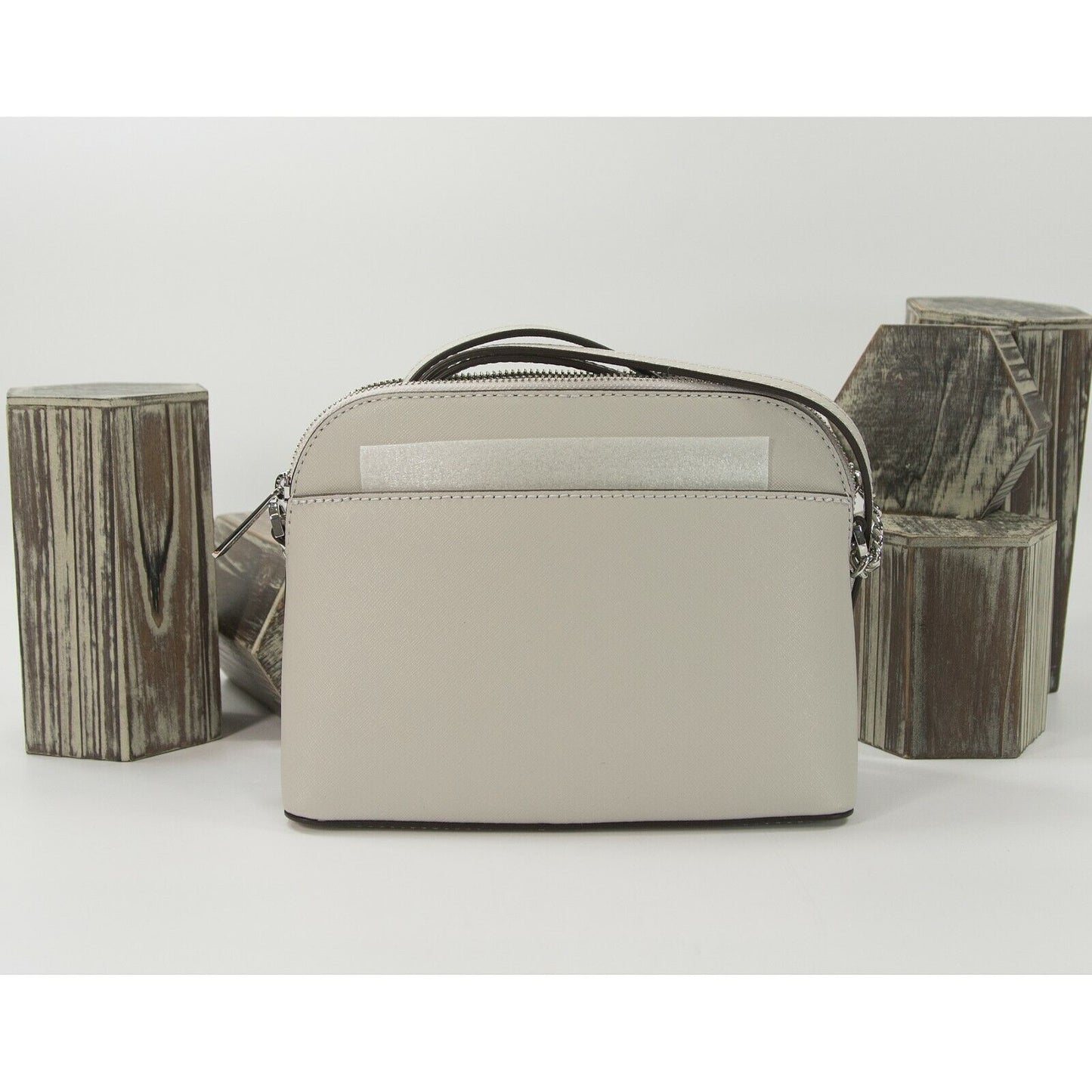 Michael Kors Aluminum Saffiano Leather Cindy Large Dome Crossbody Bag NWT