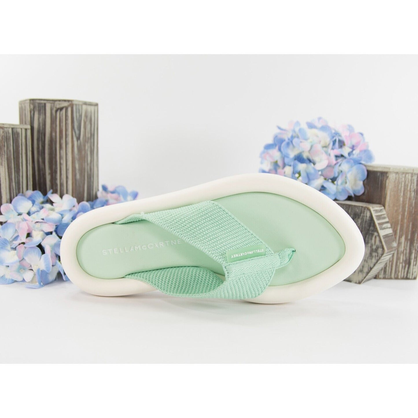 Stella McCartney Herb Green Air Slide Flip Flop Sandals Size 37 NWOB