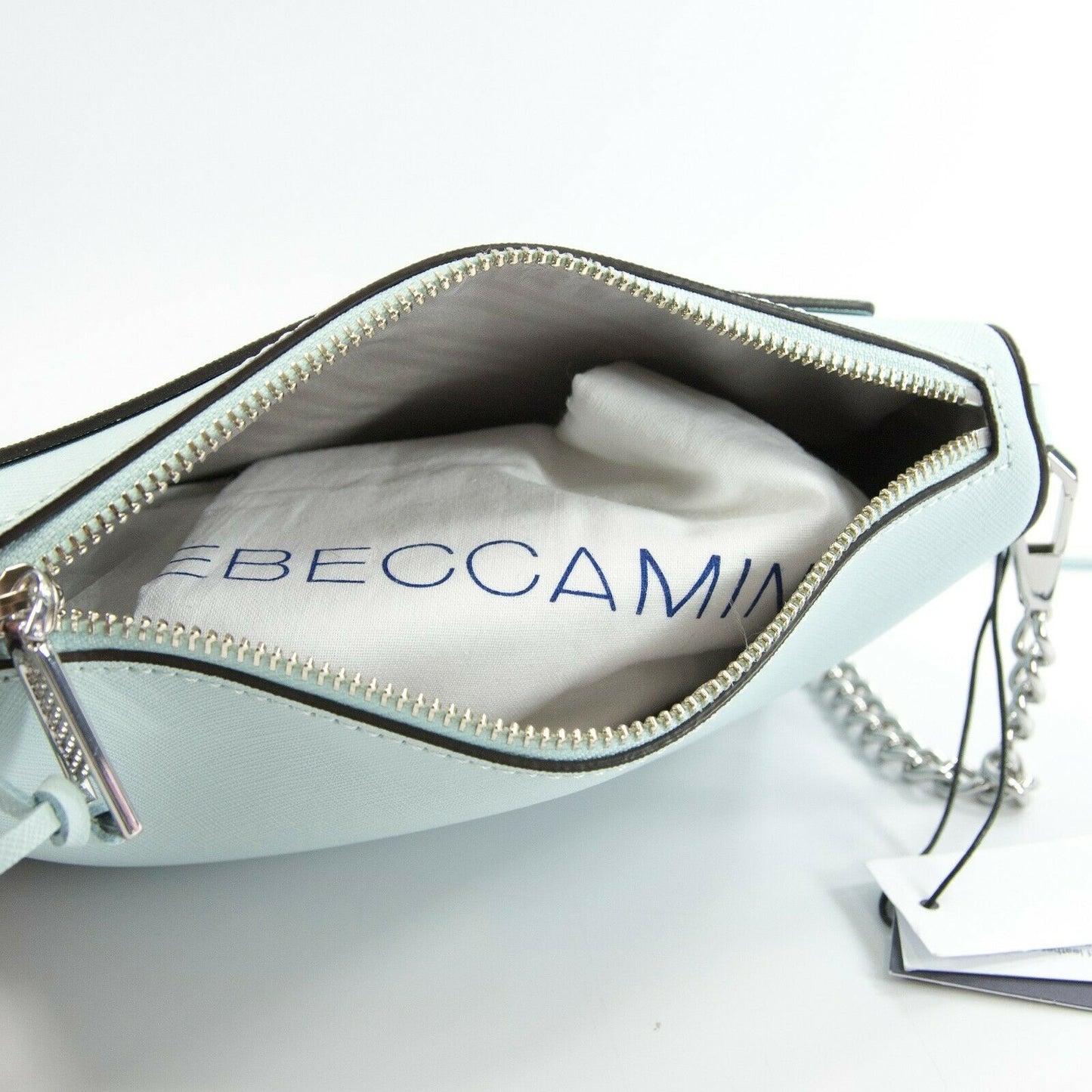 Rebecca Minkoff Avery Blue Saffiano Leather Crossbody Convertible Clutch Bag