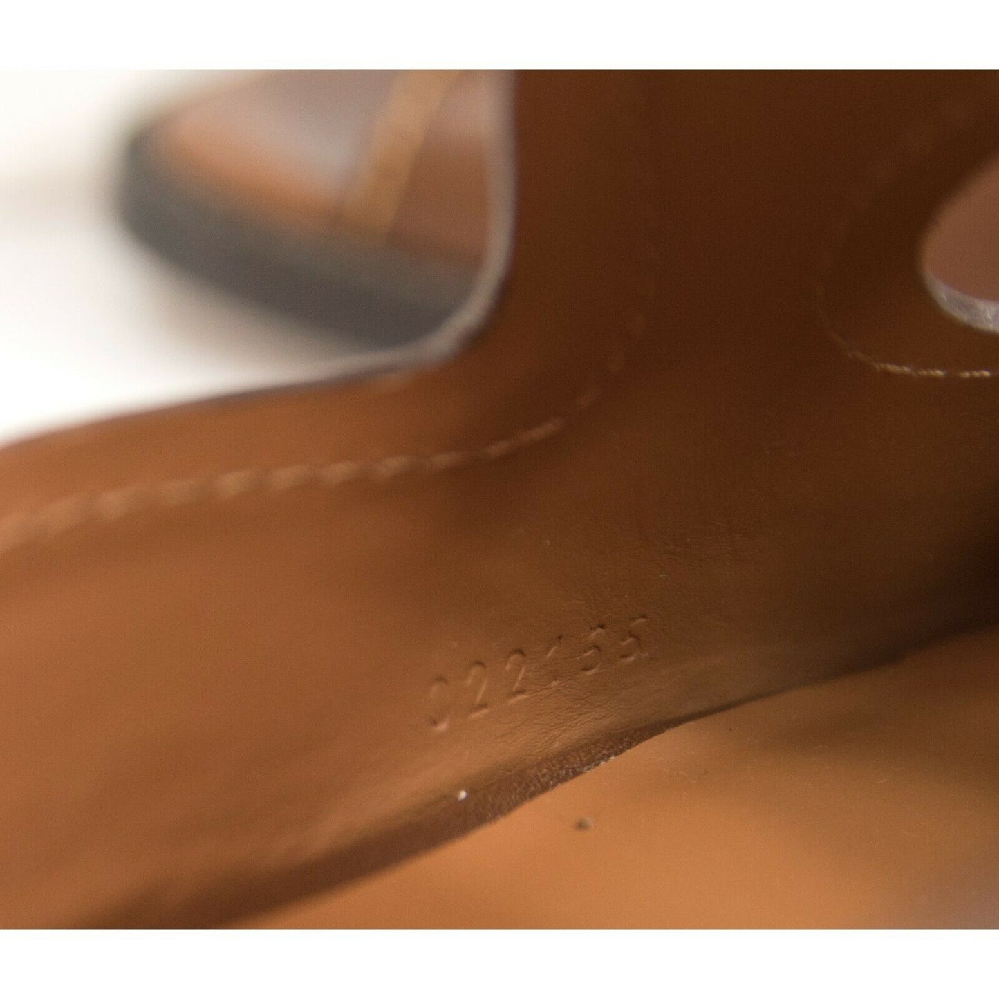 Chloe Brown Leather Gail Cut Out Flat Mules Slides Sz 38 NIB