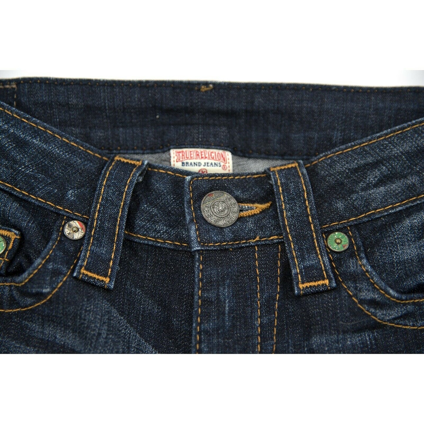 True Religion Dark Wash Straight Leg Denim Jeans 26 EUC