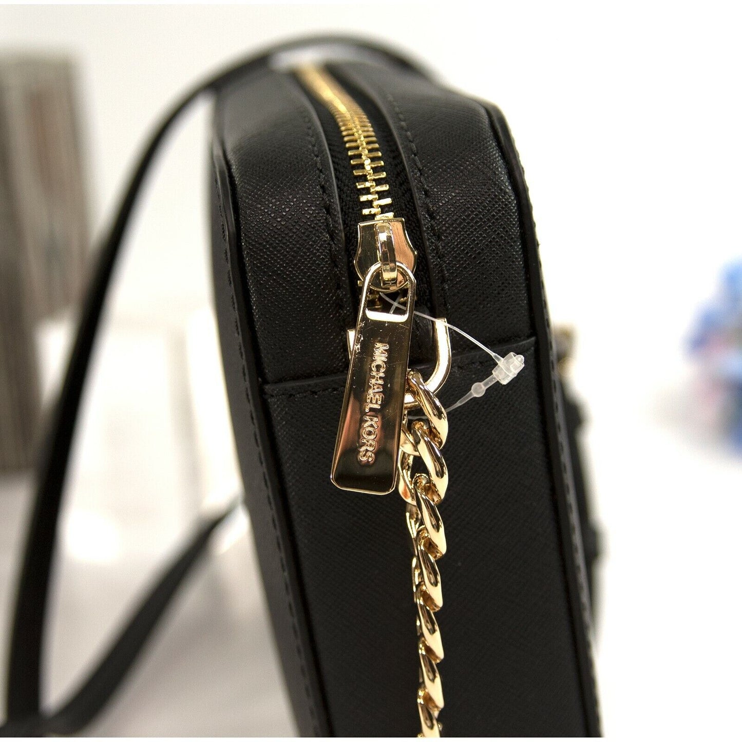 Michael Kors Jet Set Black Leather Large East West Crossbody Bag NWT