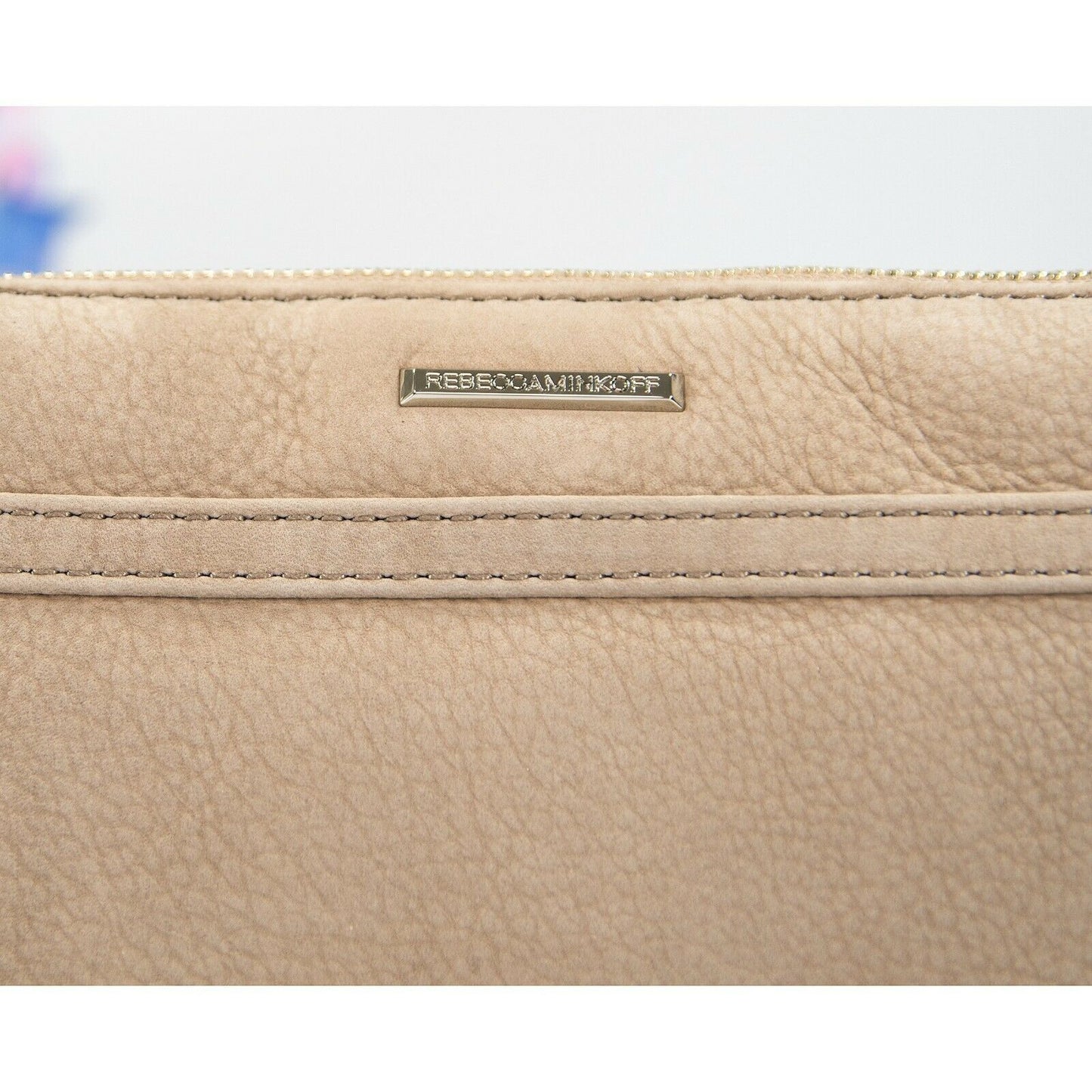Rebecca Minkoff Mini MAC Sand Nubuck Embroidered Floral Crossbody Clutch Bag