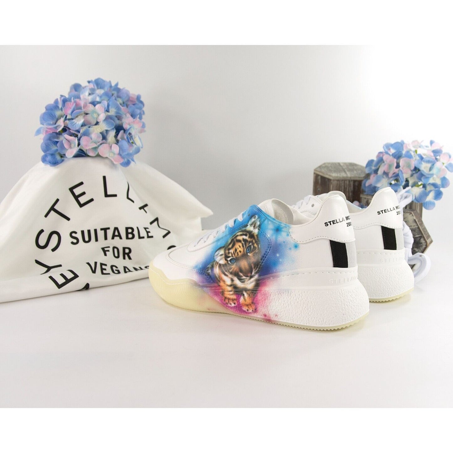 Stella McCarney Tiger Loop Oversize Vegan Alter Leather Sneakers 37 NIB