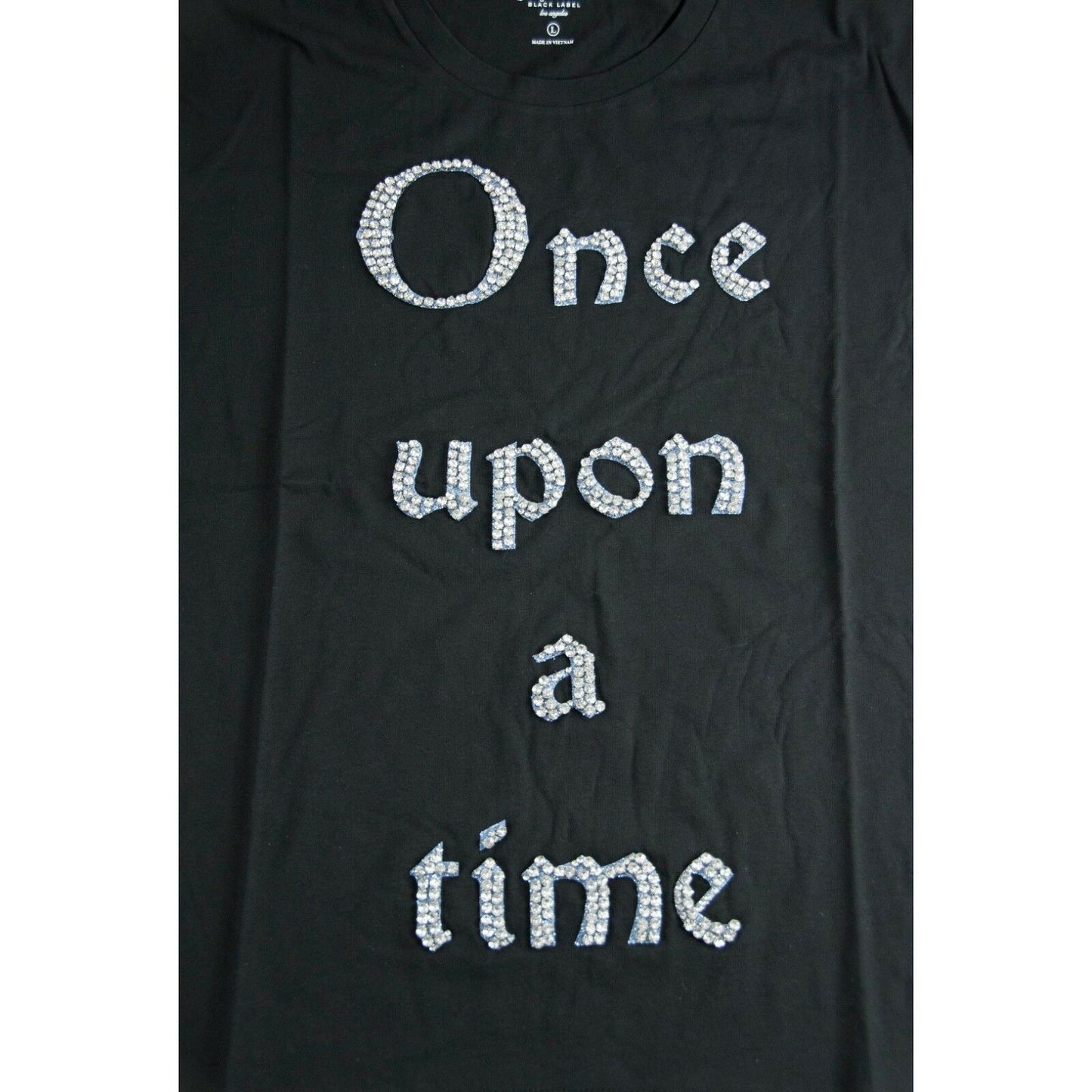 Juicy Couture Disney Crystal Once Upon A Time Beauty Beast Black T-Shirt M NWT