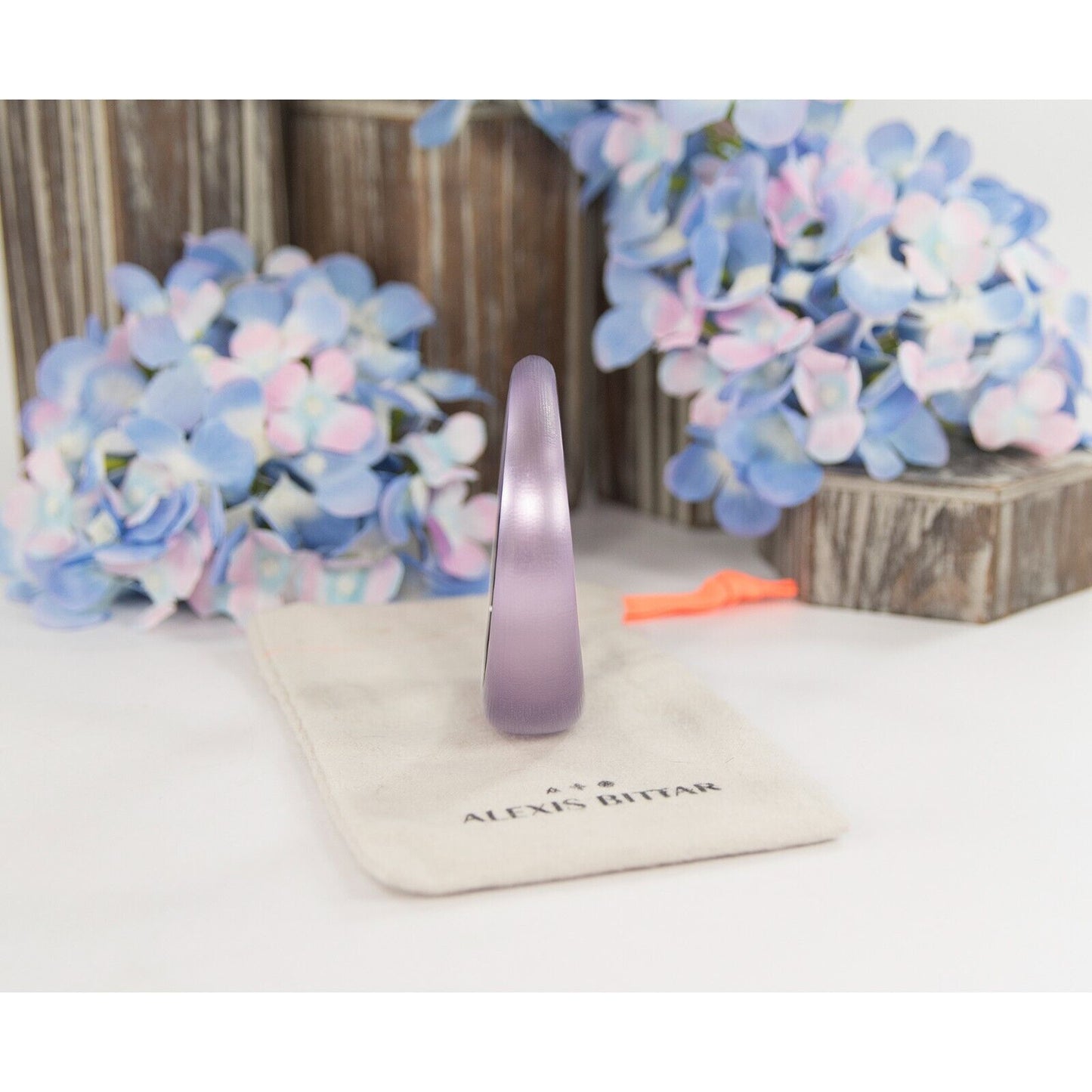 Alexis Bittar Mulberry Purple Lucite Medium Tapered Bangle Bracelet NWT