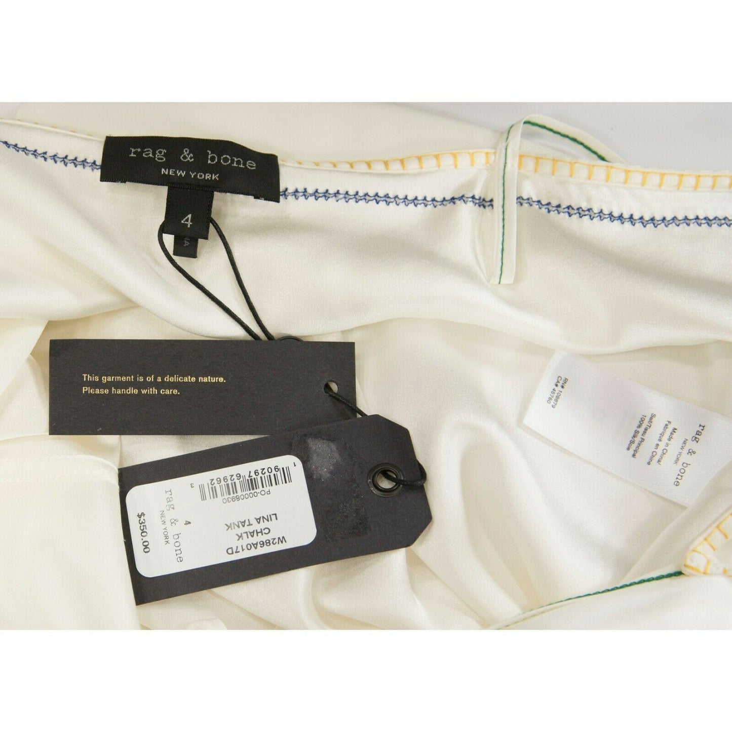 Rag & Bone Chalk Cream Silk Lina Wrap Tank Sleeveless Blouse Top 4 NWT $350