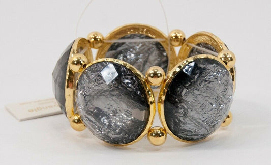 Amrita Singh Camella Iridescent Winter Grey Stretch Bracelet BRC 117 NWT